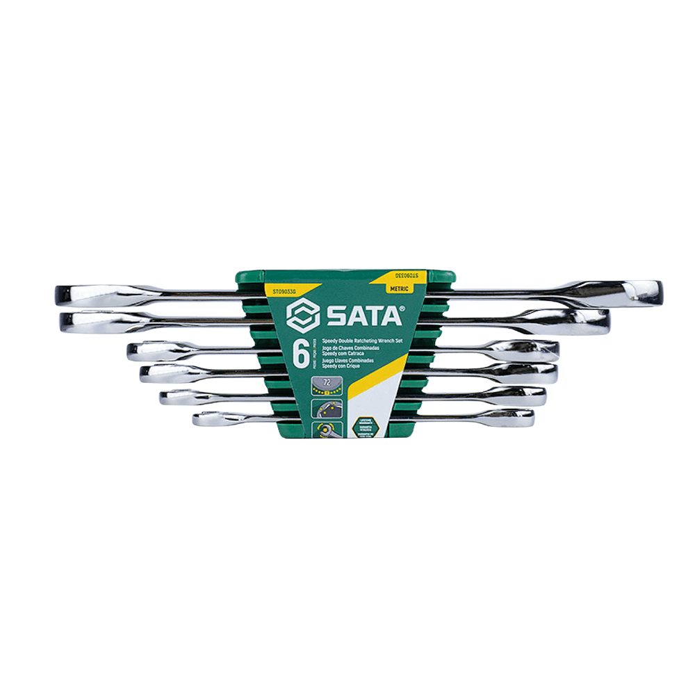 Jogo de Chaves Combinadas com Catraca SATA Speedy 8 a 19 mm 6 Peças ST09033G - ROGA Ferramentas