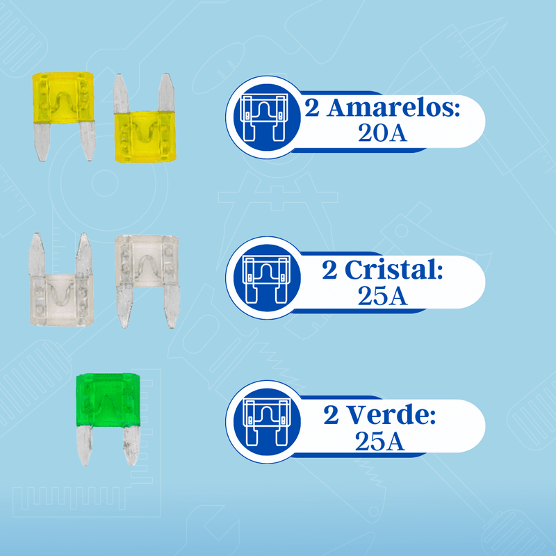 Kit de Fusíveis Automotivos 10 Peças WESTERN W576 - ROGA Ferramentas