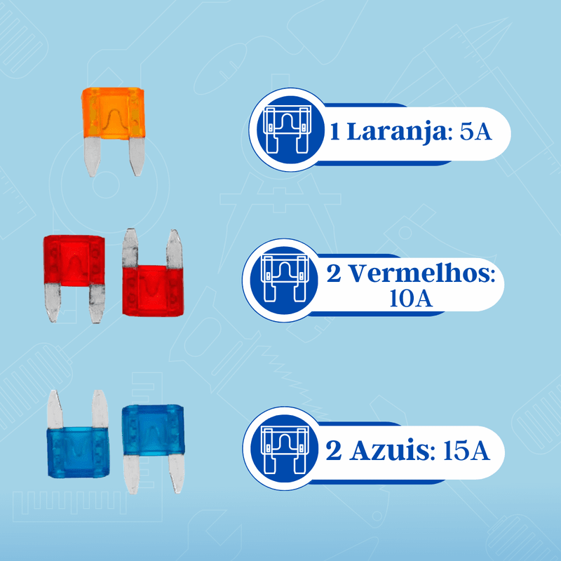 Kit de Fusíveis Automotivos 10 Peças WESTERN W576 - ROGA Ferramentas