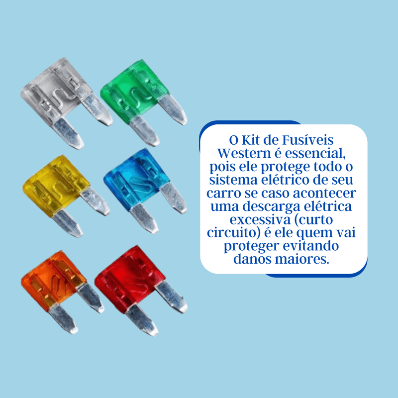 Kit de Fusíveis Automotivos 10 Peças WESTERN W576 - ROGA Ferramentas