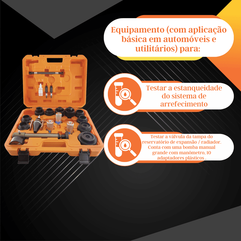 Teste do Sistema de Arrefecimento com 14 Adaptadores RAVEN R109681 - ROGA Ferramentas