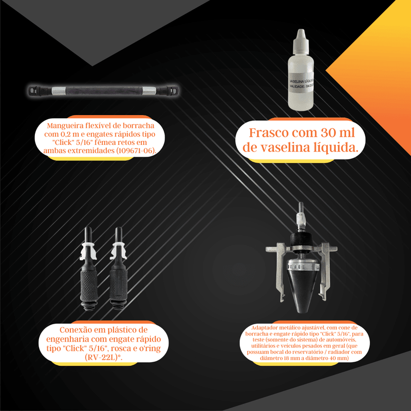 Teste do Sistema de Arrefecimento com 14 Adaptadores RAVEN R109681 - ROGA Ferramentas
