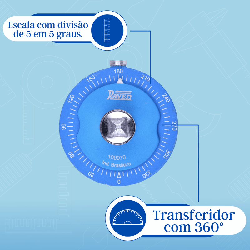Transferidor de Grau Angular 1/2 Pol RAVEN R100070 - ROGA Ferramentas